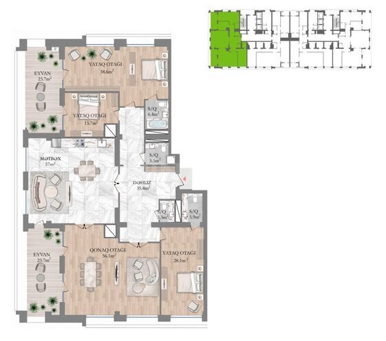 Продаётся 4-комн. новостройка 299.4 м², пос. Аг шехер, photo 7 from 8