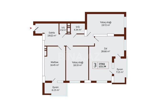 Satılır 3 otaqlı yeni tikili 122.3 m², Nərimanov r., photo 4 from 12