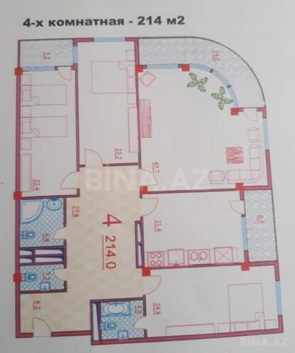 4-комн. новостройка - м. Элмляр Академиясы - 214 м² (12)
