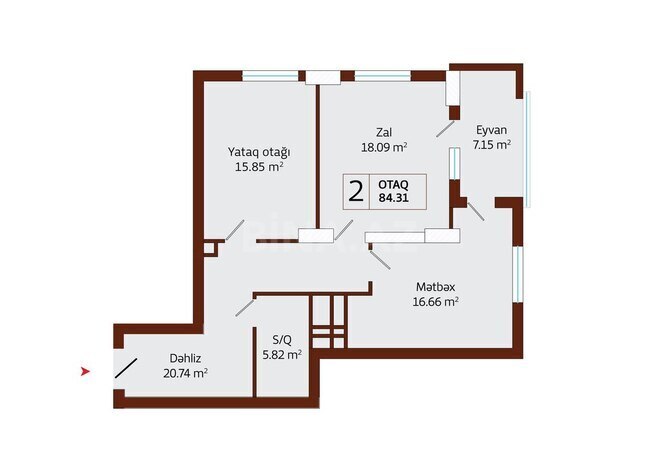 2 otaqlı yeni tikili - Nərimanov r. - 84.3 m² (2)