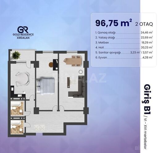 2-комн. новостройка - Хырдалан - 97 м² (4)