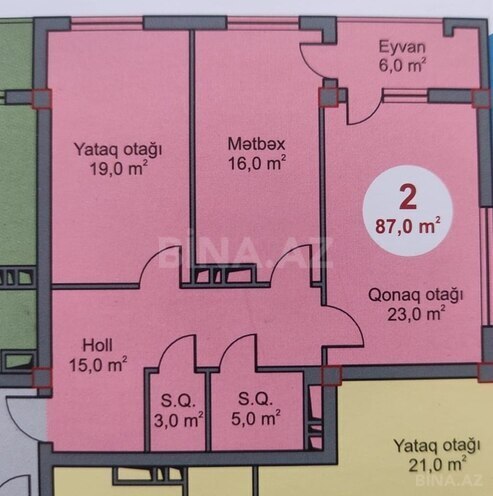 2-комн. новостройка - м. Кара Караев - 87 м² (3)