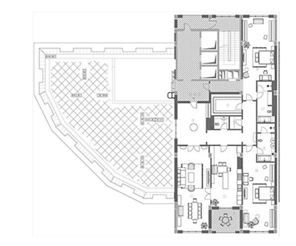Boulevard Palace yaşayış kompleksi, mənzilin planı - 5-otaqlı, 330.94 m²