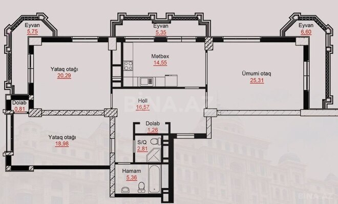 Satılır 3 otaqlı yeni tikili 123.6 m², Elmlər Akademiyası m., photo 7 from 9
