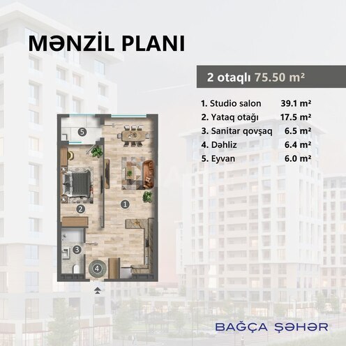 Продаётся 2-комн. новостройка 75.5 м², photo 5 from 6