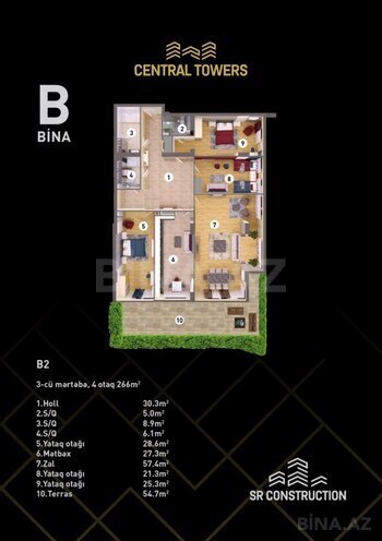 Продаётся 4-комн. новостройка 266 м², м. Низами, photo 9 from 10