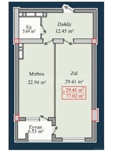 2-комн. новостройка - пос. Баилова - 77.2 м² (16)