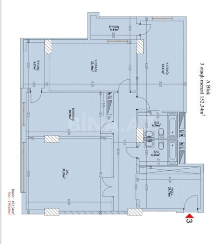 3 otaqlı yeni tikili - 8 Noyabr m. - 152.5 m² (19)