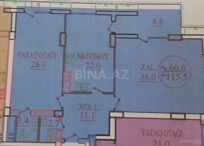 2 otaqlı yeni tikili - 28 May m. - 123.5 m² (5)