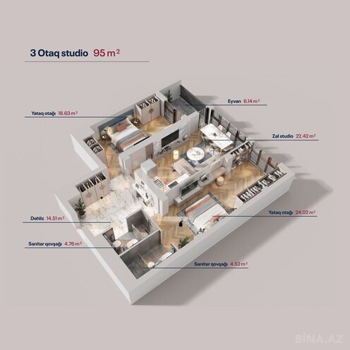 Продаётся 3-комн. новостройка 95 м², пос. Ясамал, photo 24 from 29