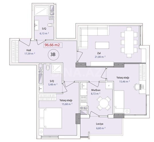 Продаётся 3-комн. новостройка 96.6 м², пос. 7-ой мкр, photo 5 from 9