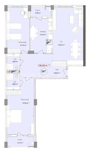 Satılır 3 otaqlı yeni tikili 138.3 m², 7-ci mikrorayon q., photo 5 from 9