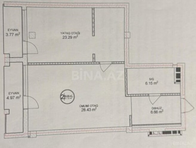 2 otaqlı yeni tikili - Nardaran q. - 88.8 m² (4)
