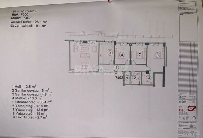 Satılır 4 otaqlı yeni tikili 145 m², Ağ şəhər q., photo 13 from 14