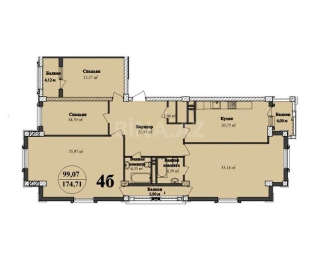 Продаётся 4-комн. новостройка 174 м², м. Элмляр Академиясы, photo 3 from 11