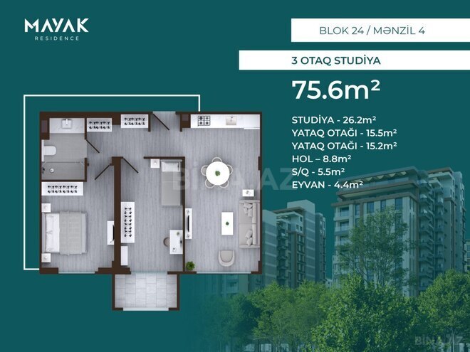 Продаётся 3-комн. новостройка 75.6 м², пос. Зых, photo 3 from 32