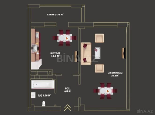 Satılır 2 otaqlı yeni tikili 44 m², Həzi Aslanov m., photo 7 from 11