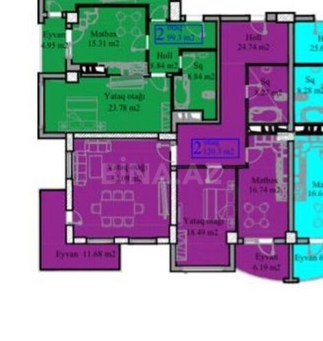 2 otaqlı yeni tikili - Nizami r. - 120 m² (2)