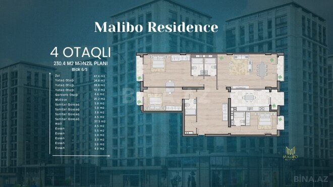 Satılır 4 otaqlı yeni tikili 230.4 m², Nizami m., photo 27 from 28