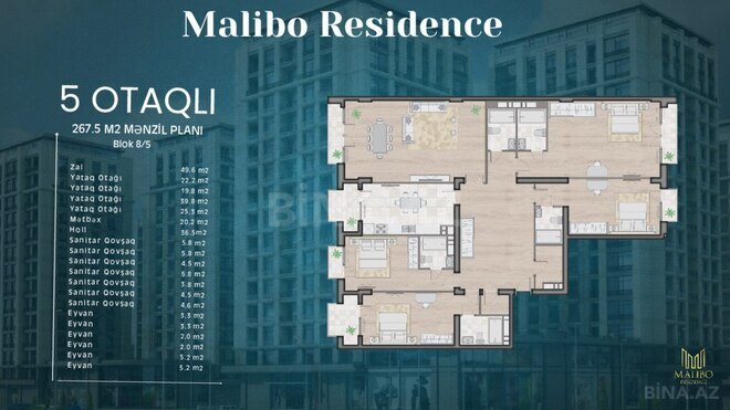 Satılır 5 otaqlı yeni tikili 267.5 m², Nəsimi r., photo 31 from 32