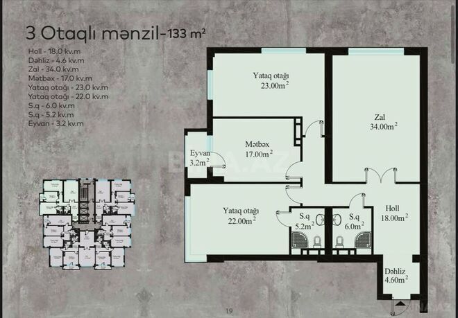 3 otaqlı yeni tikili - 28 May m. - 133 m² (3)