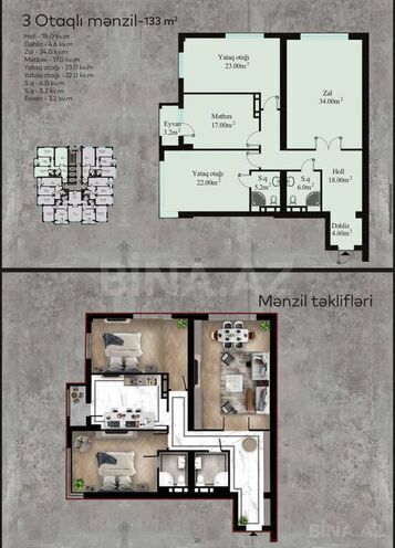 3 otaqlı yeni tikili - 28 May m. - 133 m² (2)