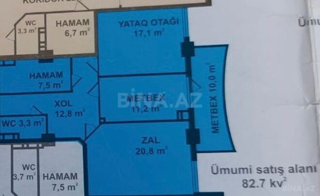 Satılır 2 otaqlı yeni tikili 82.7 m², Şah İsmayıl Xətai m., photo 17 from 18