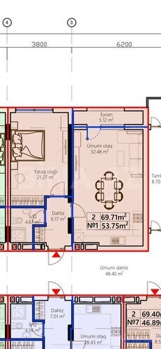 2-комн. новостройка - Сумгаит - 70 м² (11)