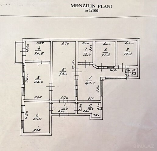 6 otaqlı köhnə tikili - Sahil m. - 290 m² (2)