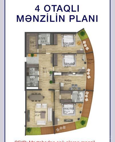 4 otaqlı yeni tikili - Nizami m. - 240 m² (29)