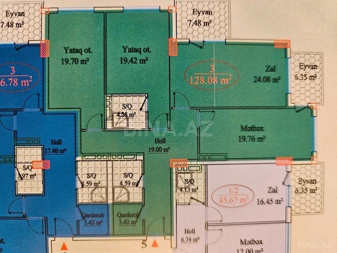 3-комн. новостройка - м. Кероглу - 128 м² (3)
