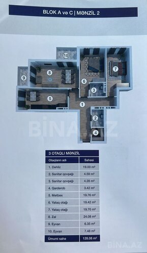 3 otaqlı yeni tikili - Koroğlu m. - 128 m² (5)