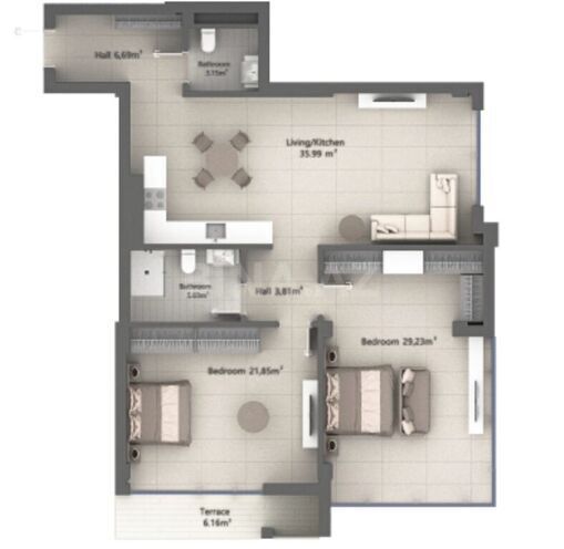 1-комн. новостройка - пос. Нардаран - 57.5 м² (2)