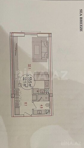 1-комн. новостройка - пос. Нардаран - 53.5 м² (6)