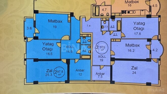 3 otaqlı yeni tikili - 28 May m. - 105 m² (3)