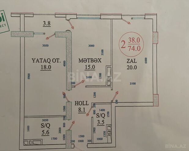 2 otaqlı yeni tikili - Nəriman Nərimanov m. - 76 m² (13)