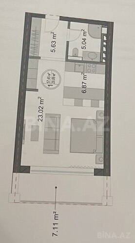 1-комн. новостройка - пос. Нардаран - 58 м² (11)