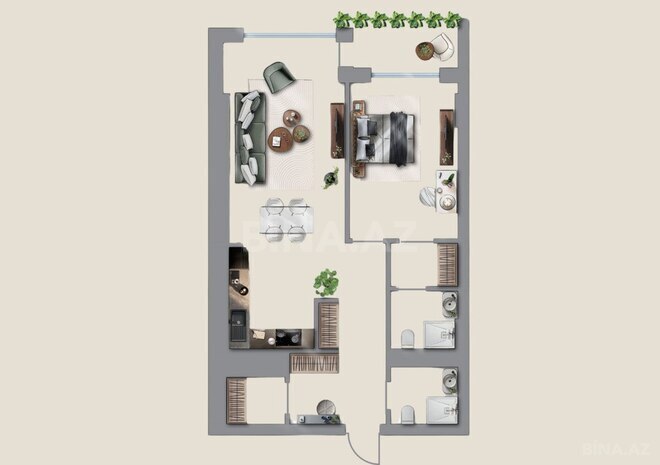 Продаётся 2-комн. новостройка 85.1 м², м. Гянджлик, photo 3 from 8