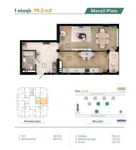 1-комн. новостройка - м. Кероглу - 79.3 м² (28)