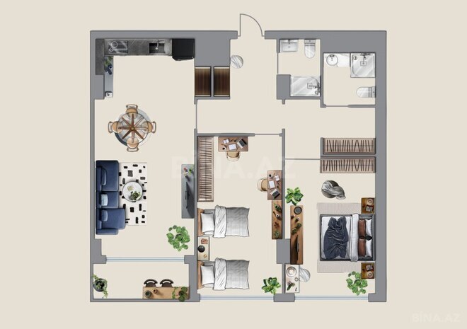 Продаётся 3-комн. новостройка 114.9 м², м. Гянджлик, photo 3 from 6