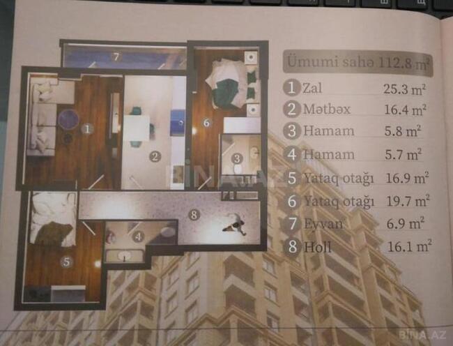 3 otaqlı yeni tikili - Nəsimi r. - 113 m² (20)