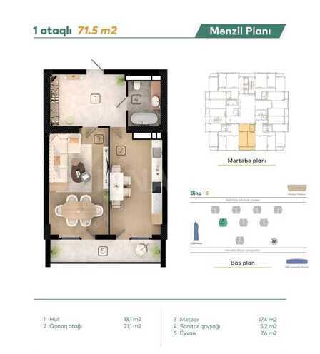 1-комн. новостройка - м. Кероглу - 71.5 м² (23)