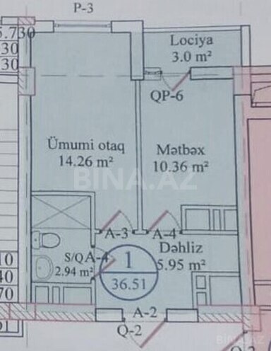 1-комн. новостройка - м. Кара Караев - 36 м² (2)