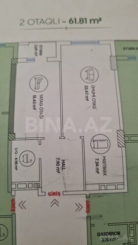 2-комн. новостройка - пос. Бадамдар - 62 м² (12)