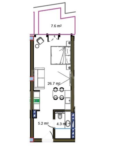 1-комн. новостройка - пос. Нардаран - 49.8 м² (7)