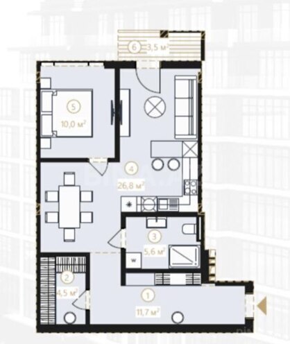 Продаётся 2-комн. новостройка 76 м², пос. Нардаран, photo 9 from 10