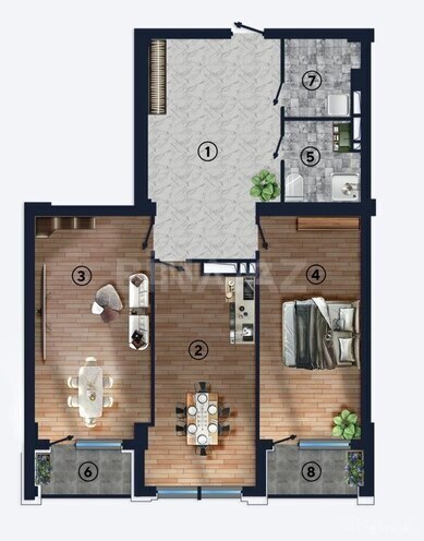 2-комн. новостройка - м. Кероглу - 117.2 м² (4)