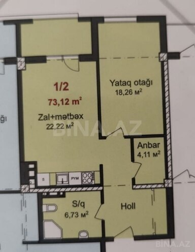 1-комн. новостройка - м. Кара Караев - 73.1 м² (4)
