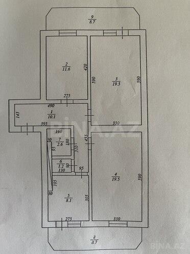 3-комн. вторичка - м. Элмляр Академиясы - 85 м² (3)