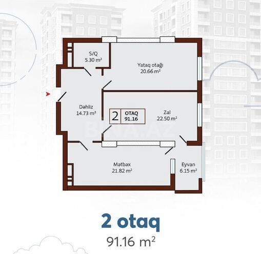 2-комн. новостройка - м. Нариман Нариманов - 92 м² (10)